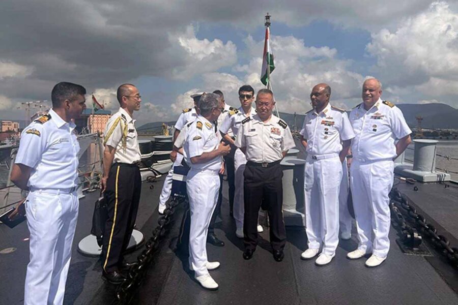 Japan Navy's Chief Admiral Yoshida at Malabar 2024 Naval Exercise.