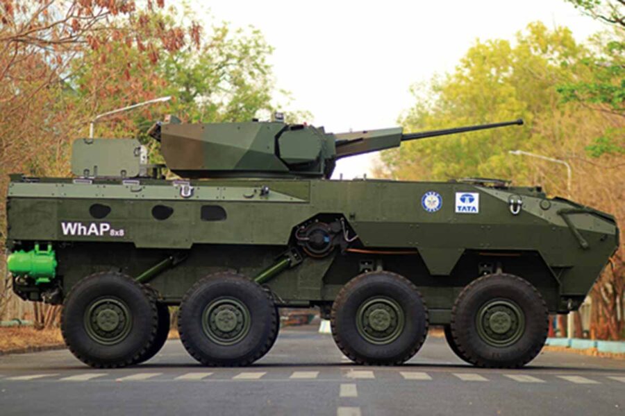 DRDO Tata's WhaP Wheeled Armoured Protection Vehicle.