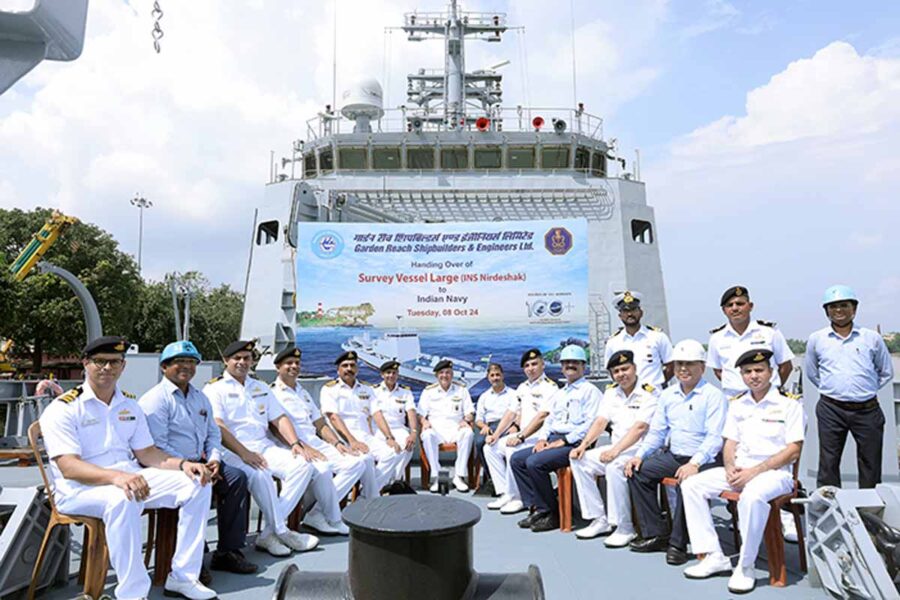 GRSE delivers INS NIrdeshak to Indian Navy.