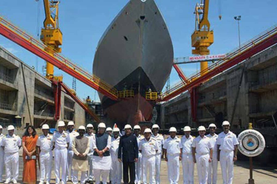 Indian Navy's INS Nilgiri class warship.